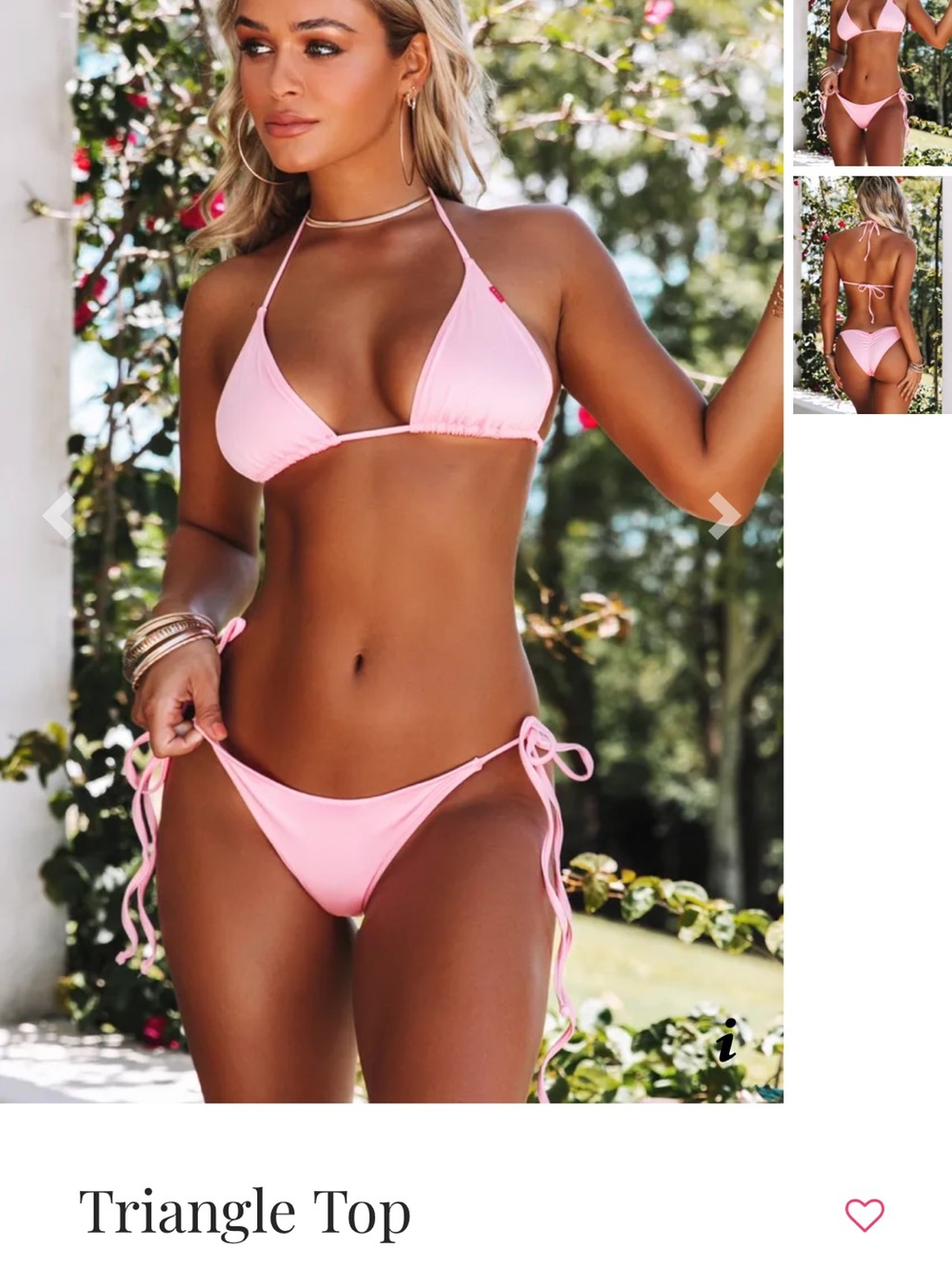 Doll Medium Triangle Top Bikini Set Pink